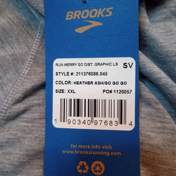 Brooks Women's‎ Run Merry Shirt Long Sleeves Christmas Holiday Active Size XXL - Picture 9 of 15